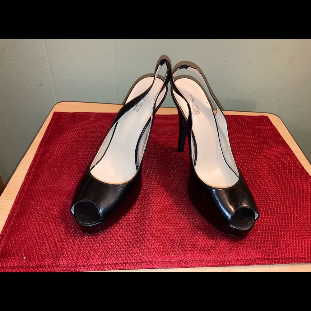 Black Preview International Slingback Heels